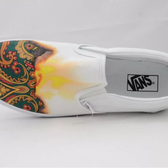 New VANS SLIP ON SHOES CANVAS BIG REVEAL PAISLEY SZ 5 WOMAN SKATER OLD SCHOOL - Picture 6 of 11